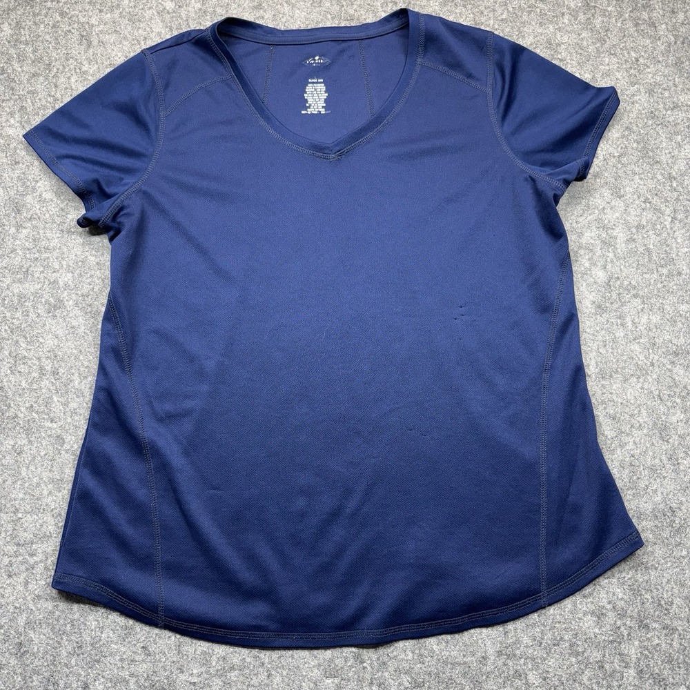 St. John's Bay Basic T-Shirt Womens L Blue‎ Round Neck Cotton Essential Tee Top